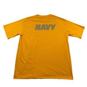 US Navy T Shirt Mens L Yellow Reflective Authentic Short Sleeve